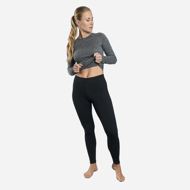 Women's Alpaca Wool Leggings: 300 Lightweight color black