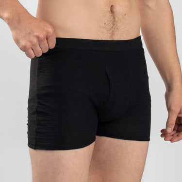mens breathable boxer w fly color black
